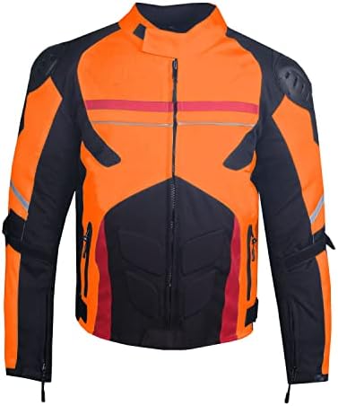 Airtrek Men Mesh Tourning Touring Hydepuof Rain Armor Biker јакна портокалова XL
