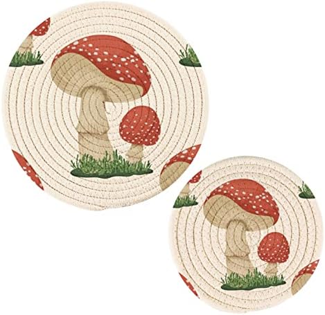 Кигаи гроздобер разнобојна шема во турски стил тркалезни памучни држачи за тенџериња, топли влошки чисти памук стилски крајбрежни