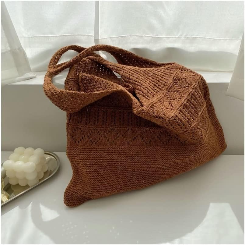 TJLSS Femaleенски мека плетење цврста боја тота торба жени мека капчиња плетенка за шопинг со врвна торба за рачки