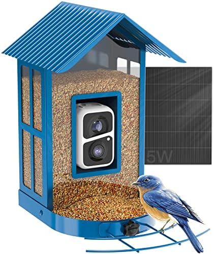 Камера за фидер за птици Soliom со камера безжична надворешна, камера за фидер за птици со АИ Идентификувајте видови птици, автоматско