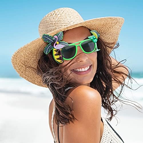 Ujuuu 10 пара летни очила Смешни хавајски очила Луа за забава за сонце Тропски фенси фустан реквизити тропски костуми Тропски подароци