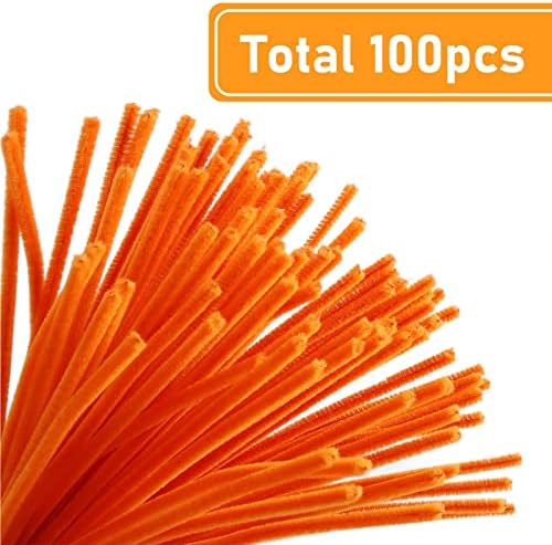 Кајдо 100 Парчиња Портокал Занаетчиски Средства За Чистење Цевки Флексибилни Стебла Од Шенил За Креативни Проекти Самостојни Украси