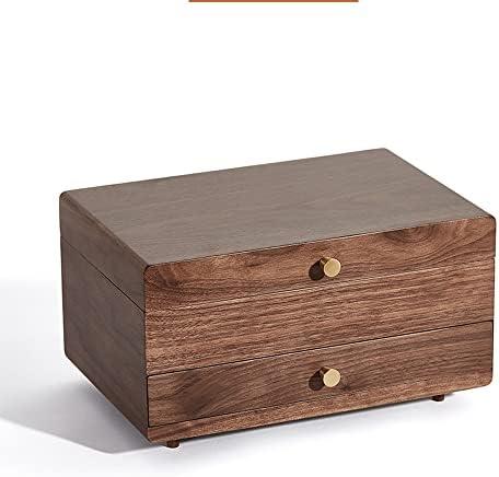 Кутија за накит За Црна Орев Дрвена Кутија За Накит Организатор Кутија Од Цврсто Дрво Со Комбинирана Брава За Накит, Прстен, Кутија За Складирање