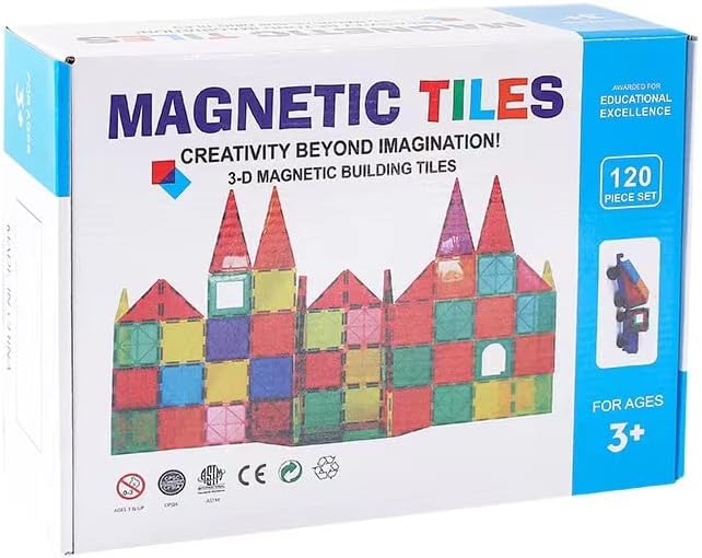 48 парчиња магнетни плочки Детска играчка играчки магнет играчки за мали магнетни блокови зграда играчки за предучилишно учење сензорни