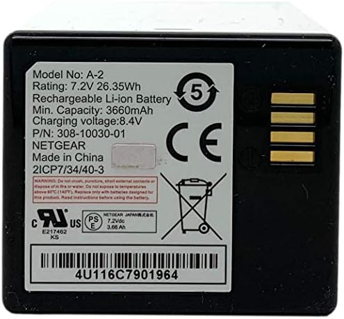Батерија за полнење на Arlo - Сертифициран додаток на Arlo - работи само со Arlo Go, White - VMA4410