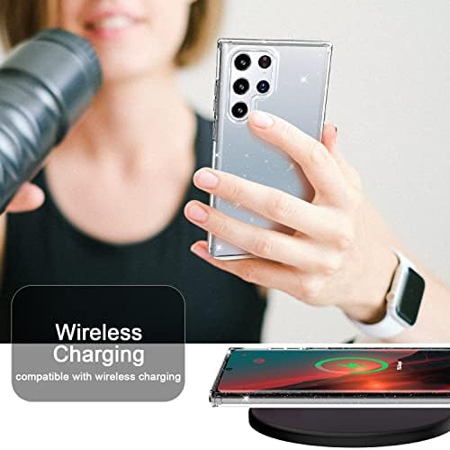 Wegoodsun Samsung Galaxy S22 Ултра 5g Случај Сјајот, Кристално Јасно Светкаво Сјајна Тенок Капка Заштита Телефон Жените Девојки Случај