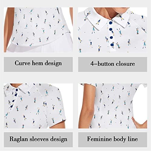 Женска голф кошула со кратки ракави тениски кошула четвртина поштенски патент голф голф поло маици Аргиле лето суво вклопување врвови