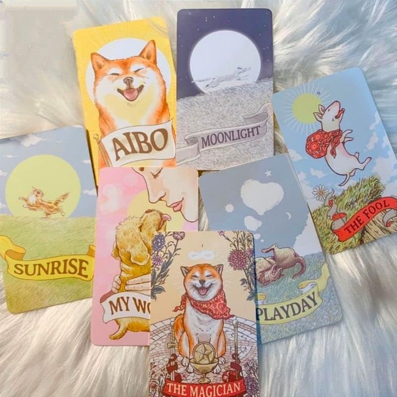 Mrdiyshisha Aibo Dog Tarot Deck, 83 слатки картички за кученца Тарот го следи системот за тарот RWS