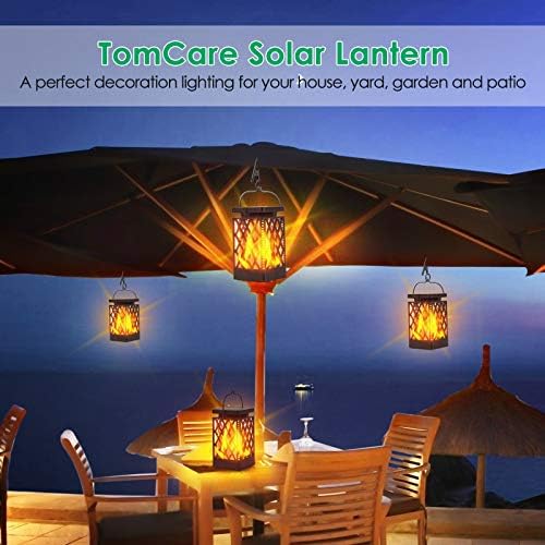 Надградени соларни светла TomCare, 43 Водоотпорни треперечки пламени соларни напојувани соларни светла за висини светла за внатрешни светла