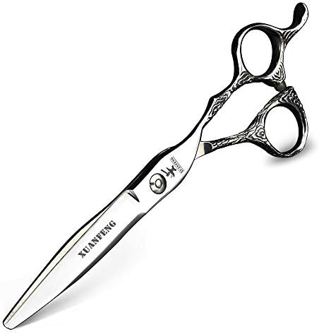 КСУАНФЕНГ 6 инчни Фризерски Ножици Професионални Ножици За Сечење Коса Сет За Разредување Алатка За Берберски Салон Сребро За Фризери