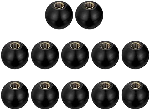 Копчињата со топка со топка на Харфингтон 12 парчиња, копчињата за топчести топка на женски конец 1,57 ДИА црна тркалезна рачка