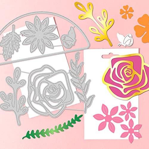 Цветна страница со цвеќиња на цвеќиња умира цветна рамка јаглерод челик, умирачки парчиња за DIY занаетчиски занаетчиски образец за матрици