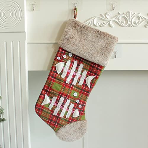 Чорапи за подароци Персонализирани чорапи на камин Плишани Божиќни украси и додатоци за забави за деца домашен одмор Декор Дрвени мониста