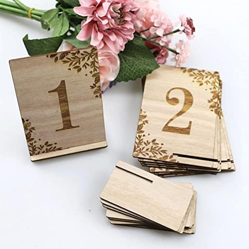 Дигитална визит-картичка Абоофан 10 парчиња дрвени броеви на табели 1-10 броеви на свадбени табели со држач за држачи за рустикални свадби приеми