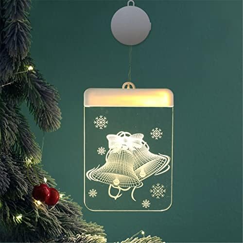 Орнамент жица виси Божиќна прозорец висечки светла Декорации Божиќни декор затемнети 3Д LED топли бели светла за затворено/отворено/прозорец/спална