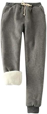 Wocachi Sweatpants Women Baggy Plus Plus Pants Sherpa Fleece наредени џогери со високи половини активни јога панталони со џебови