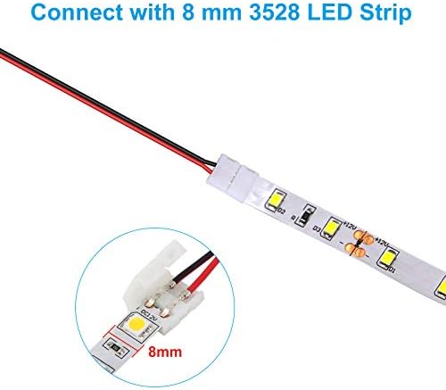LinkStyle 54PCS LED светлосни ленти конектори, 3528 2 пински 8мм LED лента за светло конектор, комплет за проширување на ленти со пигтаил,