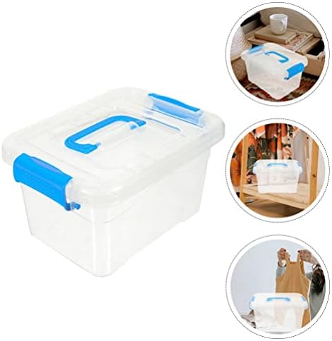 Кабилок 6 парчиња Чиста Кутија За Брава За Складирање Пластична Корпа За Контејнери за Складирање Со Капак За Заклучување Што Може