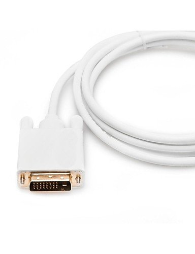 1,8m/6ft Mini DisplayPort Mini DP до DVI конвертор кабел адаптер бела, бела
