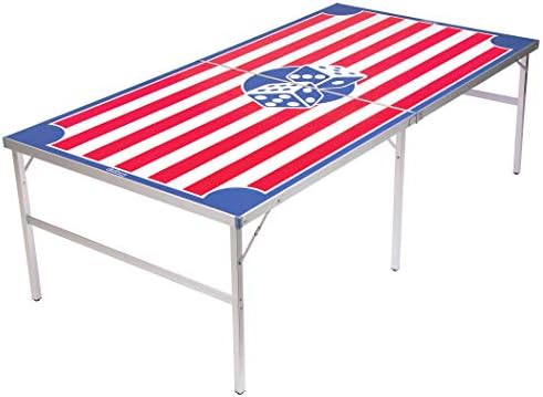 Големина на регулативата Гопонг со големина 8 ft x 4 ft пиво табела со 50 коцки - дизајн инспириран од американско знаме