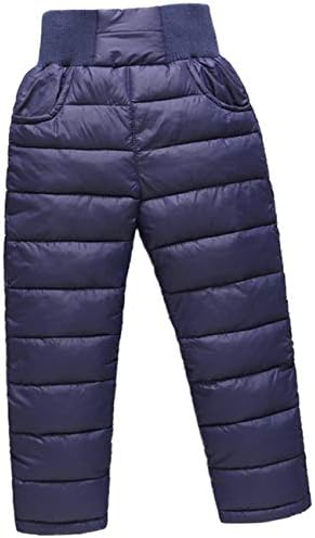 Мали момчиња девојчиња зимско топло пуфно надолу по ветровитната висока половината еластични снежни панталони ски -биб панталони