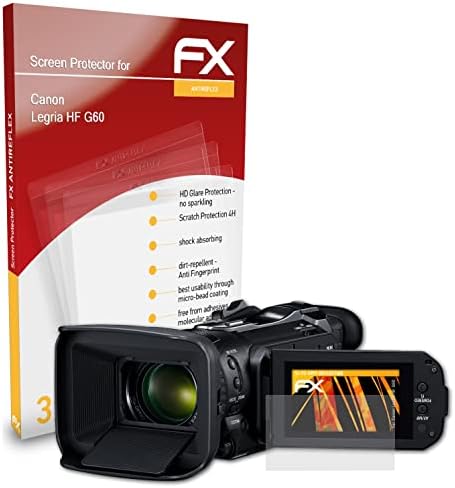 Заштитник на екранот Atfolix компатибилен со Canon Legria HF G60 Fistery Fistery, анти-рефлективен и шок-апсорбирачки FX FX FAST