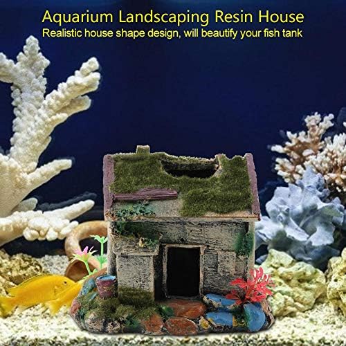 Гароса аквариум куќа смола Античка куќа риби ракчиња со кои се крие пештера со мов за украс на резервоарот за риби