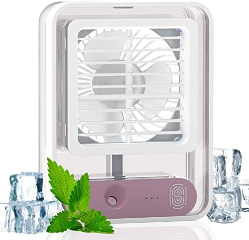 Вентилатор за ладење, USB полнење, тивка мини климатик за десктоп за внатрешни и надворешни кориснички климатизација за климатик вентилатор за