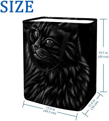 Печатење на мачки Склопувачка Пречка за Перење АЛИШТА, 60 ЛИТРИ Водоотпорни Корпи За Перење Алишта Облека Играчки Складирање За