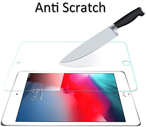 Orzero компатибилен за iPad Mini 5 Заштитник на екран на калено стакло, 9 тврда HD чиста анти-гребена меур без целосна покриеност