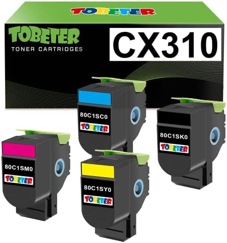 Замена на кертриџ за тонер за преработена тонер за Lexmark 80C1SK0 80C1SC0 80C1SM0 80C1SY0 за CX310N CX310DN CX410DE CX410DTE CX410E CX510DE