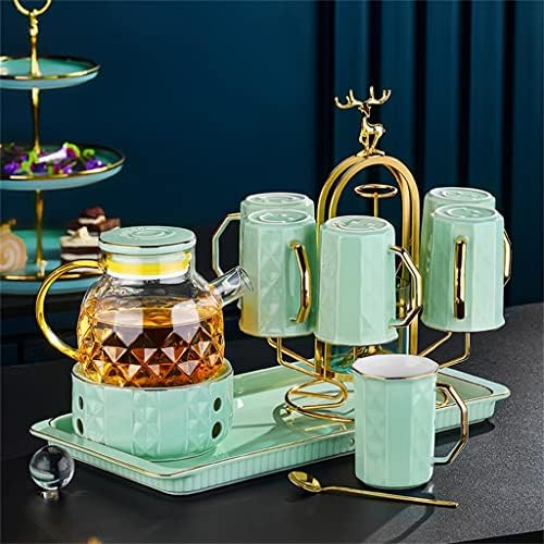 Феер Вода чаша поставена попладне чај чај постави домашна дневна соба нордиска керамичка чаша чаша цвет чајник со база