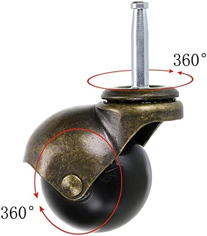Nhoss 2 -инчен топка рибарски матични тркала со приклучоци Гроздобер антички вртлог за вртење на мебел за мебел кабинет за столче 4