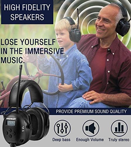 ПРОХЕАР 033 Надградени Слушалки За Заштита На Слухот Bluetooth - Црни Геп01 Гел Ушни Влошки ЗА 3м Слушалки ЗА ПЕЛТОР