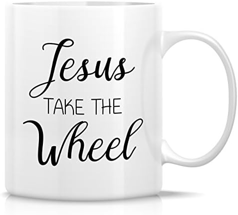 Ретрез Смешни Кригла-Исус Се Тркалото Религиозни 11 Мл Керамички Чаши За Кафе-Смешни, Сарказам, Саркастични, Мотивациони, Инспиративни роденденски