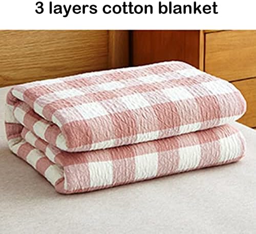 Ќебе Супер меко пријатно муслинско ќебе памучно ќебе 3 слоја што дише газа ќебе за кауч кревет софа-пријателски и лесни