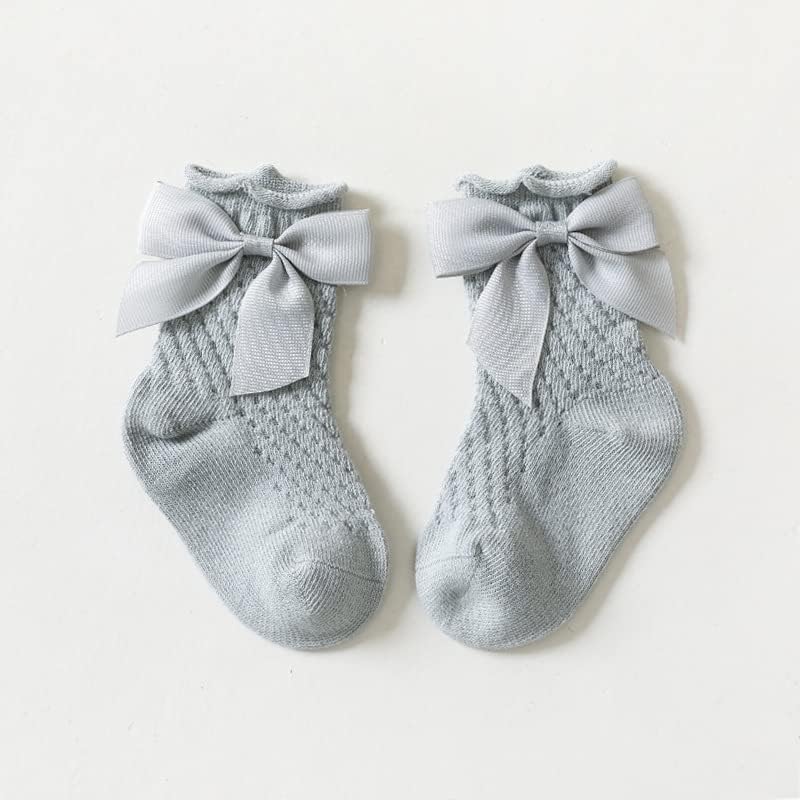 Адеимо бебе девојчиња чорапи Детето памучни мрежи на глуждот чорапи принцеза симпатични чорапи со лак