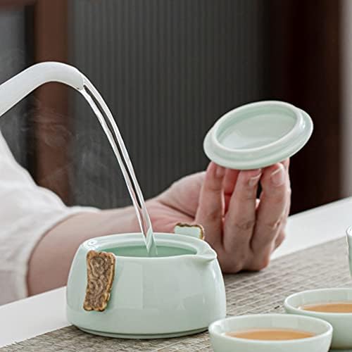 Cabilock Јапонски чај постави гроздобер чаши чај керамички чај чај сет преносен чајник инфузер сет кунгфу чај сет со чај чај