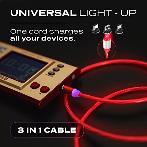 Универзален кабел за светло за светло статиќ - магнетски паметен полнач за брзо полнење со трајна најлонска плетенка - се запали