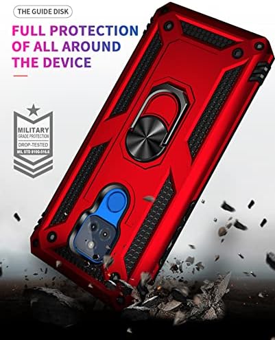 YZOK Компатибилен Со Moto G Play Case, СО HD Заштитник На Екранот, [Воено Одделение] Ring Car Mount Kickstand Хибриден Тврд КОМПЈУТЕР