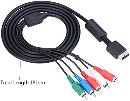 Видео кабел Jopwkuin Повеќекратен Издржлив Аудио Кабел Компатибилен СО PS2 PS3 ЗА HDTV EDTV