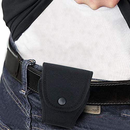Црн најлонски торбичка за лисици на рацете - држач со безбедна јамка за Snap & Belt од Хјустон направен од најлон | Универзално вклопување