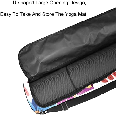 Лаијухуа Јога Мат торба, двојни патенти за јога терета за жени и мажи - мазни патенти, големи отвори и прилагодливи ленти во форма
