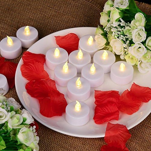 ОСХИНЕ 12-пакувања со светлосни чајни светла LED чајни светла свеќи, треперење чајни свеќи вклучени како светла за Ноќта на вештерките, декорација на тиква, празник, г