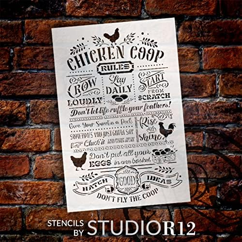 Правила за пилешко кокошарник Стенцил од Студиор12 - Изберете Големина - Соединетите Американски Држави - занаетчиски DIY фарма