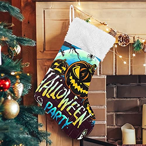 Sinestour Ноќта на вештерките Jackек Фенер череп лилјак Божиќни чорапи Големи Божиќни чорапи за новогодишно камин wallид што
