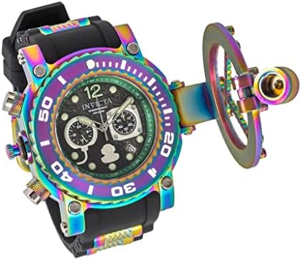 Invicta Diver 54mm Lefty Quartz Chronograph Silicone Strap Watch Iridescent Men's