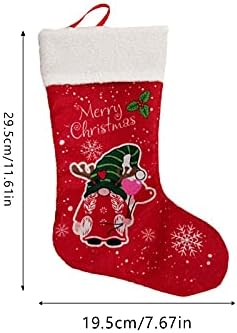 Пакуваат порибување на чорапи за празници за одмор Божиќни кабел Божиќни украси црвени украси 1 кул Божиќни чорапи