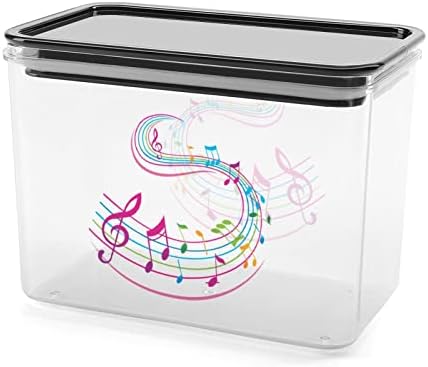 Шарена Музика Забелешка Контејнер За Складирање Храна Пластични Проѕирни Кутии За Складирање Со Капак За Заптивка