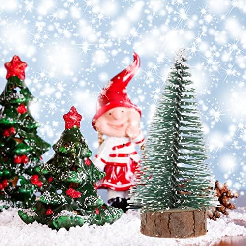 Абаодам Декор за Ноќта на Вештерките 12 парчиња Божиќен Декор Мини Новогодишна Елка Со Украси За Маси Од Дрво За Домашна Божиќна